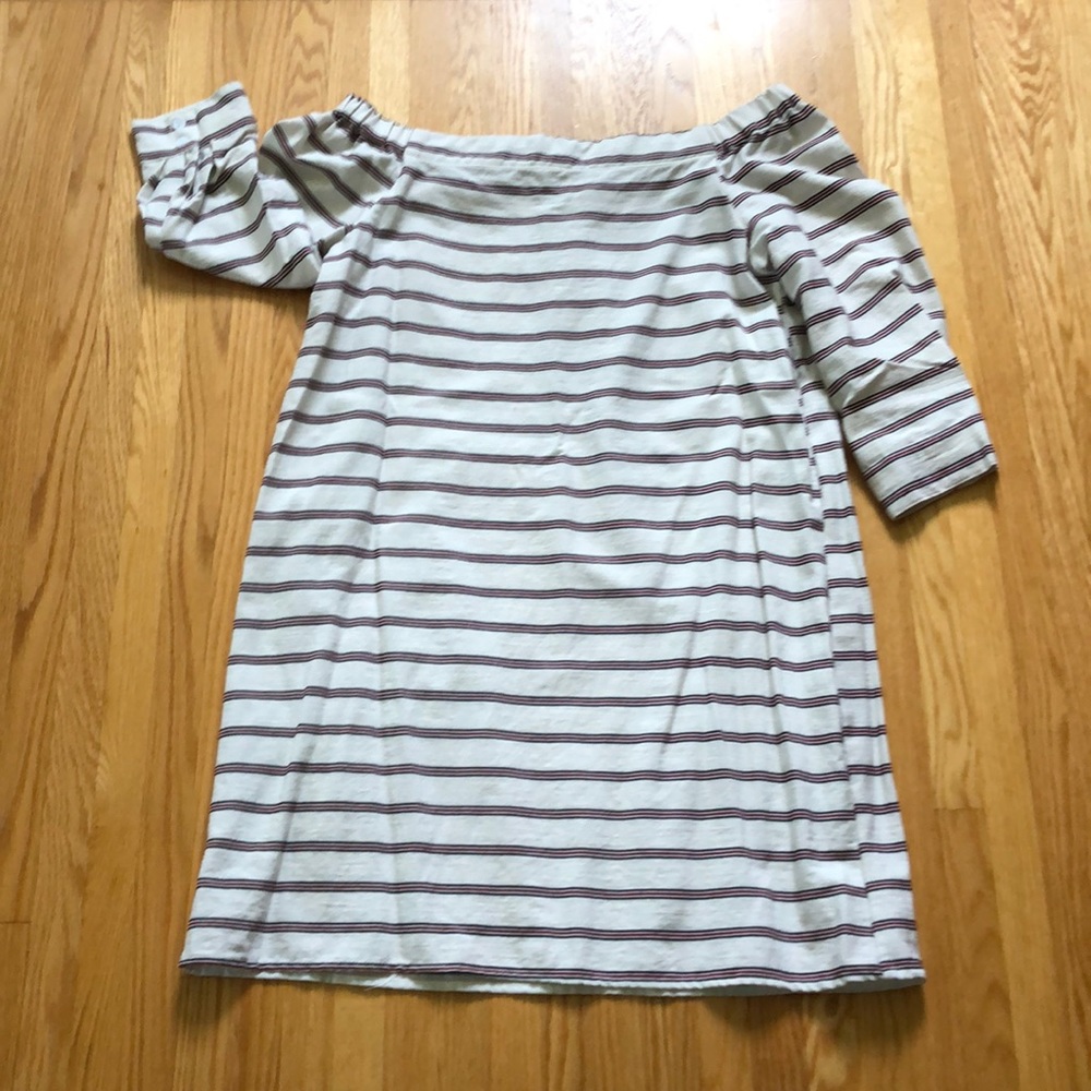 Off the shoulder linen dress